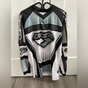 FXR Men's Black, White, and Gray Racing Jersey